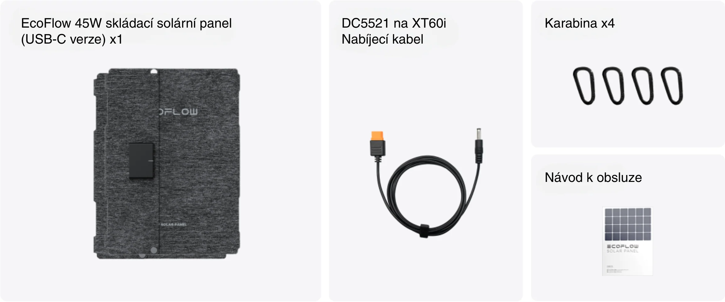 EcoFlow - River 3 UPS + EcoFlow 45W solární panel (Typ-C) obsah balení